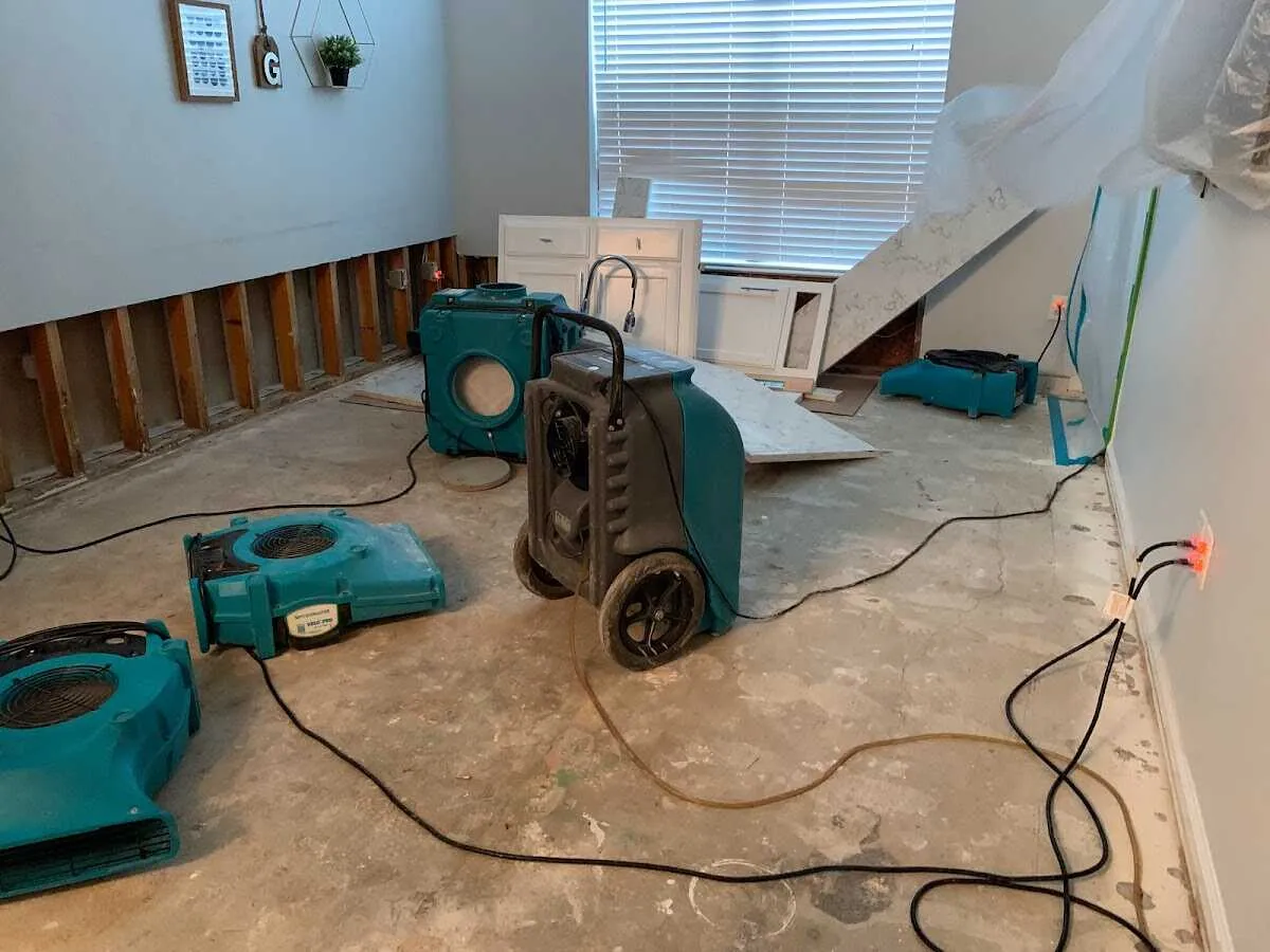 Dehumidifier in flood-cut room for Water Extraction & Removal in El Dorado Hills